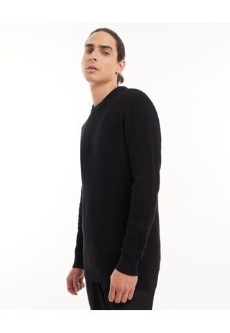 Saco  Para Hombre Cuello Redondo Color Negro Marca Seven Seven #45330214 Seven Seven