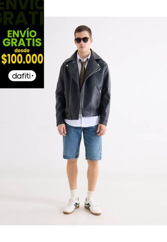 Bermuda Regular Tono Medio  Para Hombre Azul Seven Seven Seven Seven