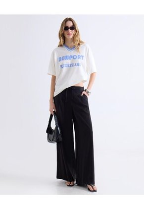 Camiseta  Para Mujer Manga Corta Cuello V Color Marfil Marca Seven Seven #28096507