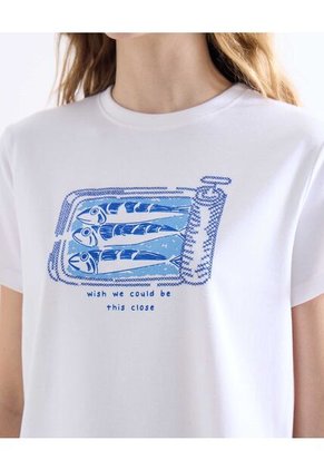 Camiseta  Para Mujer Manga Corta Cuello Redondo Color Marfil Marca Seven Seven #28096601