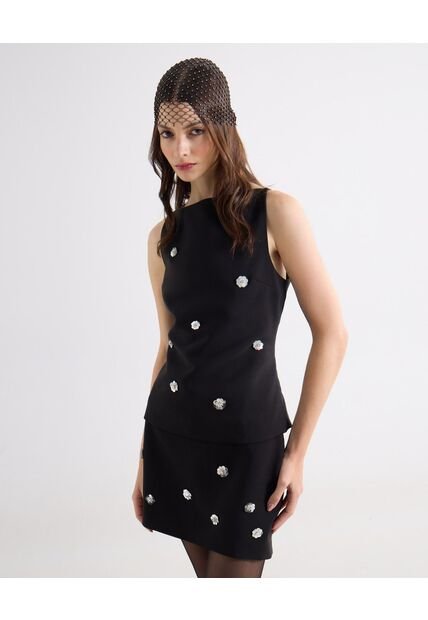 Blusa  Para Mujer Manga Sisa Color Negro Marca Seven Seven #28124144