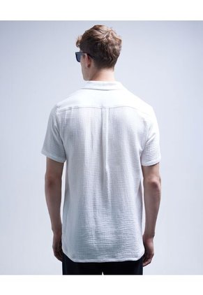 Camisa  Para Hombre Manga Corta Sin Bolsillo Color Crudo Marca Seven Seven #45011962