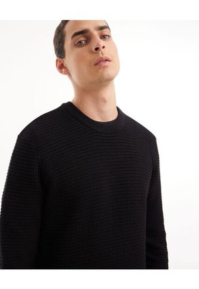 Saco  Para Hombre Cuello Redondo Color Negro Marca Seven Seven #45330214