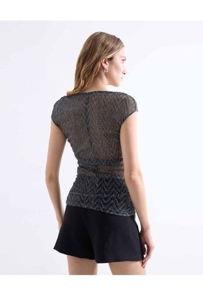 Camiseta  Para Mujer Manga Corta Cuello Redondo Color Gris Marca Seven Seven #28096591