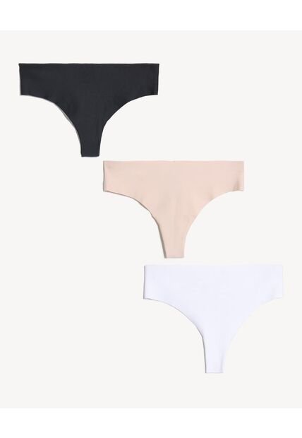 Panty X3 Para Mujer Tanga Color Negro Marca Seven Seven #28800132