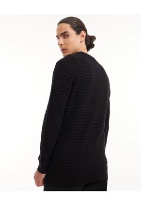 Saco  Para Hombre Cuello Redondo Color Negro Marca Seven Seven #45330214