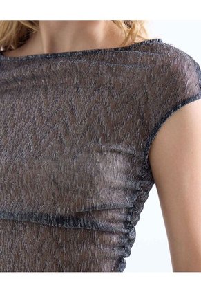 Camiseta  Para Mujer Manga Corta Cuello Redondo Color Gris Marca Seven Seven #28096591