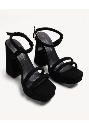 Sandalias  Para Mujer Tacón Color Negro Marca Seven Seven #28690100
