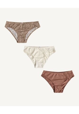 Panty X3 Para Mujer Hispter Color Café Marca Seven Seven #28800062 Seven Seven