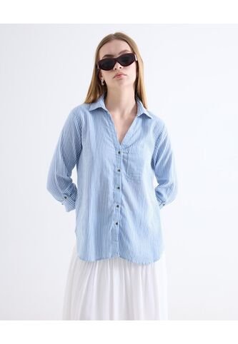 Blusa  Para Mujer Manga Larga Color Celeste Marca Seven Seven #28124138 Seven Seven