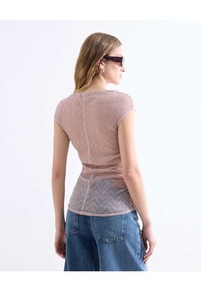 Camiseta  Para Mujer Manga Corta Cuello Redondo Color Rosa Marca Seven Seven #28096590