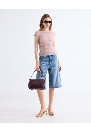 Camiseta  Para Mujer Manga Corta Cuello Redondo Color Rosa Marca Seven Seven #28096590