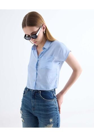 Blusa  Para Mujer Manga Corta Color Azul Marca Seven Seven #28124133 Seven Seven