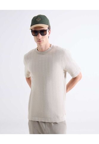 Camiseta  Para Hombre Manga Corta Cuello Redondo Color Arena Marca Seven Seven #45092766 Seven Seven