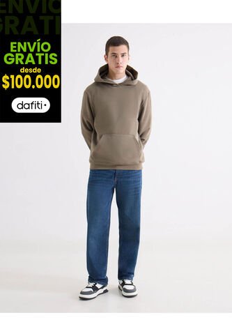Jean Straight Con Desgastes  Para Hombre Azul Seven Seven Seven Seven