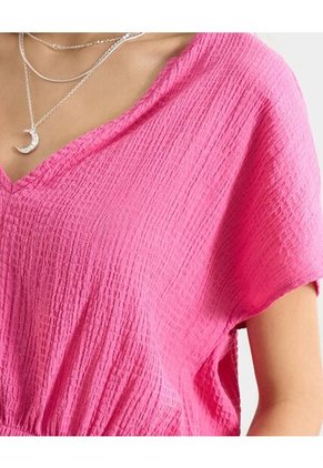 Blusa Para Mujer Manga Corta Color Rosa Marca Seven Seven #28124036