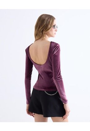 Camiseta  Para Mujer Manga Larga Cuello Redondo Color Morado Marca Seven Seven #28096597
