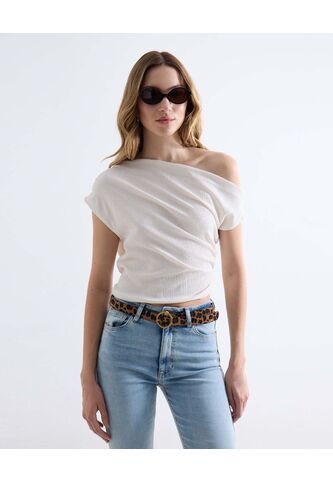 Camiseta  Para Mujer Manga Corta Moda Color Crema Marca Seven Seven #28096659 Seven Seven