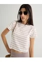 Camiseta Para Mujer Manga Corta Cuello Redondo Color Beige Marca Seven Seven #28096292 de Seven Seven