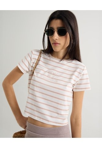 Camiseta Para Mujer Manga Corta Cuello Redondo Color Beige Marca Seven Seven #28096292 Seven Seven