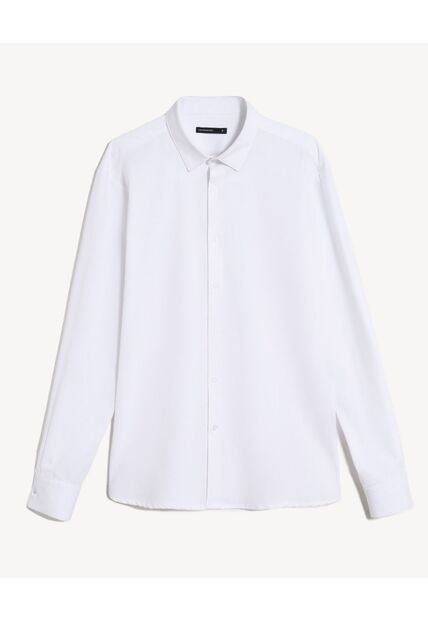 Camisa  Para Hombre Manga Larga Sin Bolsillo Cuello C Color Blanco Marca Seven Seven #45017716