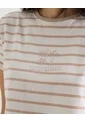 Camiseta Para Mujer Manga Corta Cuello Redondo Color Beige Marca Seven Seven #28096292 de Seven Seven