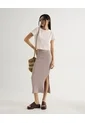 Camiseta Para Mujer Manga Corta Cuello Redondo Color Beige Marca Seven Seven #28096292 de Seven Seven