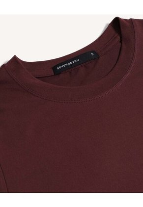Camiseta  Para Mujer Manga Corta Cuello Redondo Color Vino Marca Seven Seven #28097600