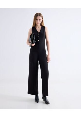 Enterizo  Para Mujer Manga Sisa Color Negro Marca Seven Seven #28320449 Seven Seven