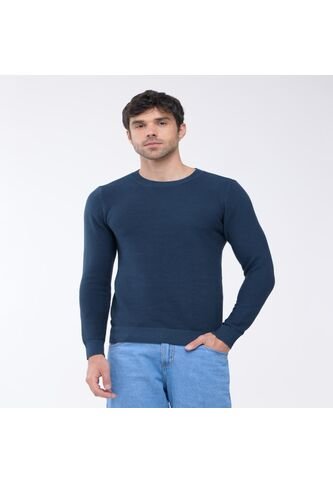 Saco Para Hombre Cuello Redondo Color Azul Oscuro Marca Seven Seven #45330222 Seven Seven