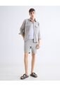Bermuda Regular Encauchada  Para Hombre Gris Seven Seven de Seven Seven