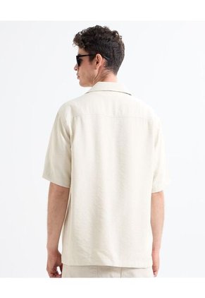 Camisa Para Hombre Manga Corta Color Beige Marca Seven Seven #45012099