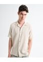 Camisa Resort Efecto Rústico  Para Hombre Crema Seven Seven de Seven Seven