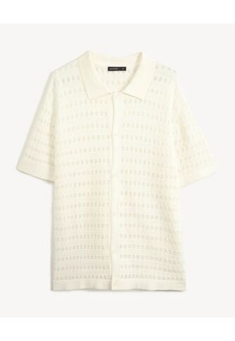 Camisa Tejida Texturizada  Para Hombre Crudo Seven Seven Seven Seven
