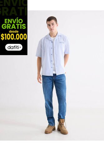 Jean Regular Tono Medio  Para Hombre Azul Seven Seven Seven Seven