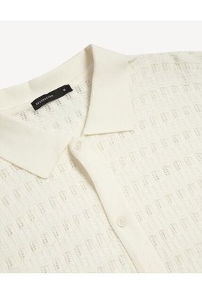 Camisa Tejida Texturizada  Para Hombre Crudo Seven Seven