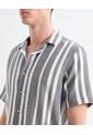 Camisa Resort Estampado De Hojas  Para Hombre Gris Seven Seven de Seven Seven