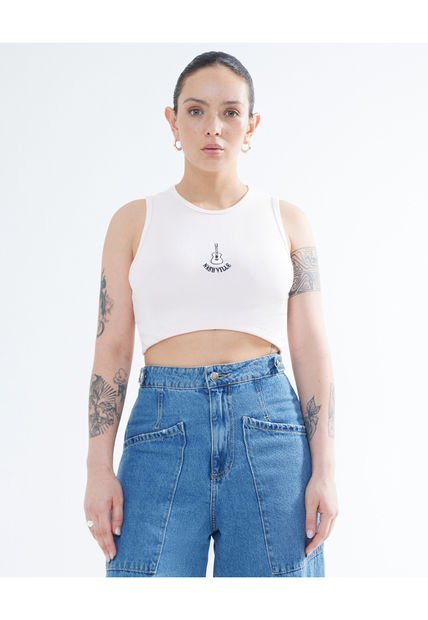 Crop Top Para Mujer Manga Sisa Color Curuba Marca Seven Seven #28095661