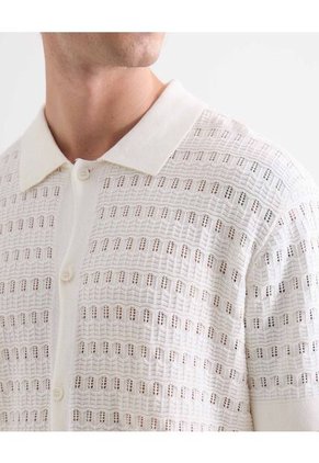 Camisa Tejida Texturizada  Para Hombre Crudo Seven Seven