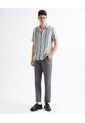 Camisa Resort Estampado De Hojas  Para Hombre Gris Seven Seven de Seven Seven