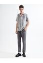 Camisa Resort Estampado De Hojas  Para Hombre Gris Seven Seven de Seven Seven