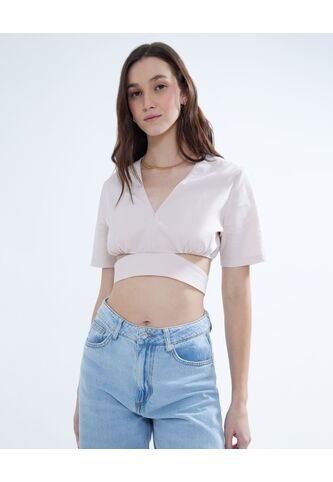 Blusa Para Mujer Manga Corta Color Beige Marca Seven Seven #28123931 Seven Seven