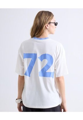 Camiseta  Para Mujer Manga Corta Cuello V Color Marfil Marca Seven Seven #28096507