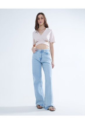 Blusa Para Mujer Manga Corta Color Beige Marca Seven Seven #28123931