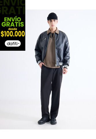 Pantalón Trouser Straight  Para Hombre Negro Seven Seven Seven Seven