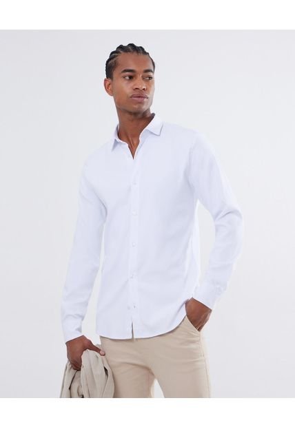 Camisa Para Hombre Manga Larga  Color Blanco Marca Seven Seven #45012013