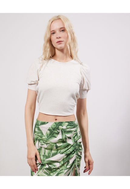 Camiseta Para Mujer Manga Corta Color Crudo Marca Seven Seven #28095678