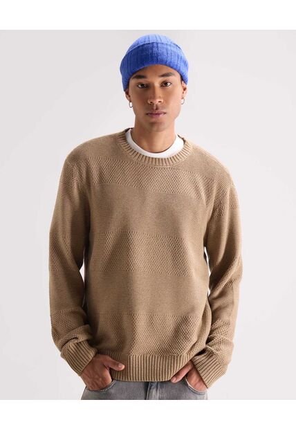 Saco  Para Hombre Cuello Redondo Color Taupe Marca Seven Seven #45330273
