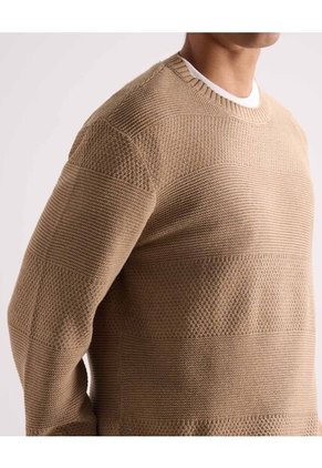 Saco  Para Hombre Cuello Redondo Color Taupe Marca Seven Seven #45330273