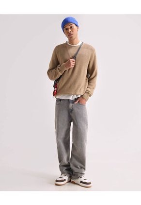 Saco  Para Hombre Cuello Redondo Color Taupe Marca Seven Seven #45330273